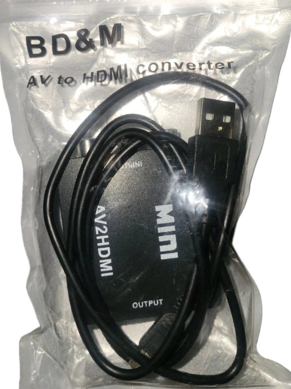 BD&M RCA to HDMI Converter, Black, 1080P